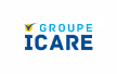 Logo du GROUPE ICARE avec une icône de croix jaune et bleue.