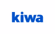 Logo bleu du texte 'kiwa'.