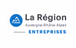 Logo de La Région Auvergne-Rhône-Alpes avec texte souligné ENTREPRISES en bleu.