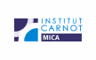 Logo de l'Institut Carnot MICA avec des formes géométriques en bleu et violet.