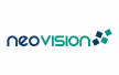 Logo de neoVision avec le texte en bleu et vert et un motif carré à droite.