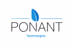 Logo de Ponant Technologies avec un symbole bleu à gauche du texte.
