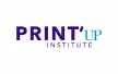 Logo du Print'Up Institute avec texte violet et vert.