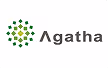 Logo avec un motif circulaire formé de points verts et jaunes et le texte Agatha.