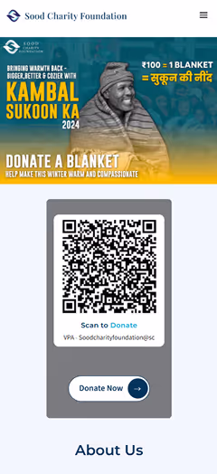 Screenshot of Sood Charity Foundation