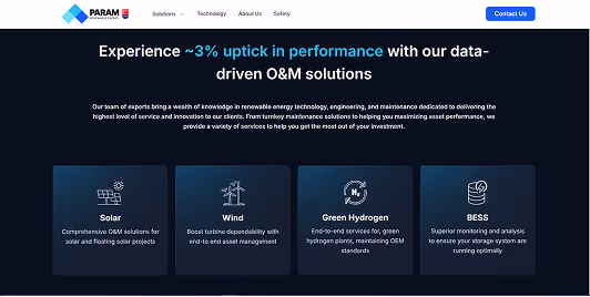 Screenshot of Param Renewables