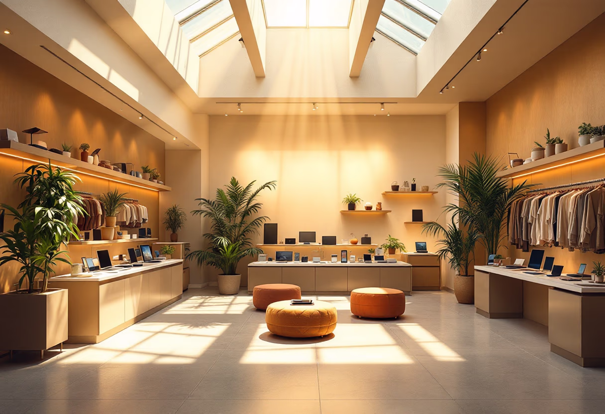 [background image] retail setting (for a tech gadgets store)