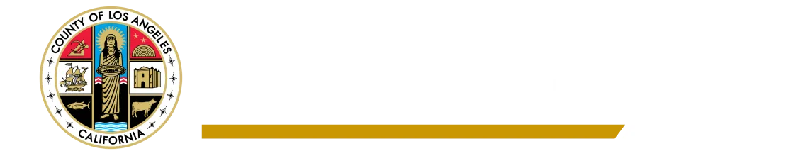 Seal of County of Los Angeles, California, next to the text 'Los Angeles Nat'l Government' with a gold underline.