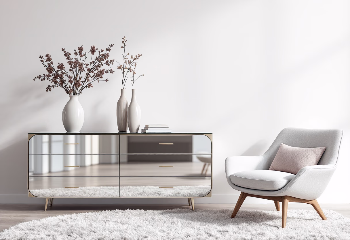 image of fully decorated bedroom (for an interior design firm)