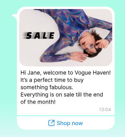 An image of an ad created with Chatfuel, a ChatGPT app
