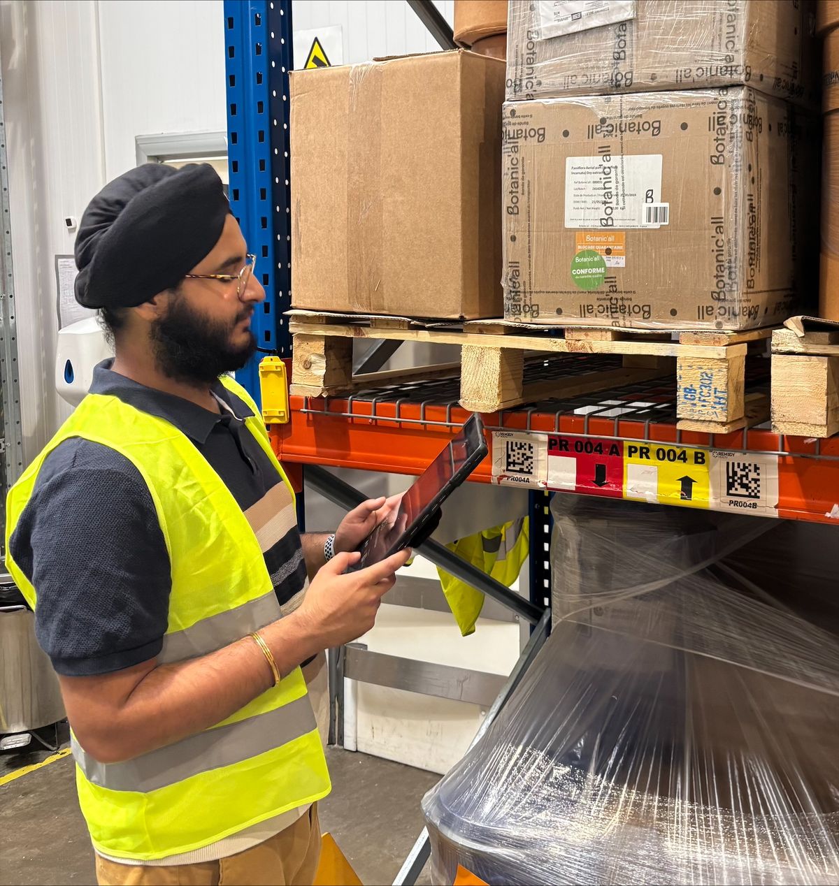 An image of Baljinder in the warehouse