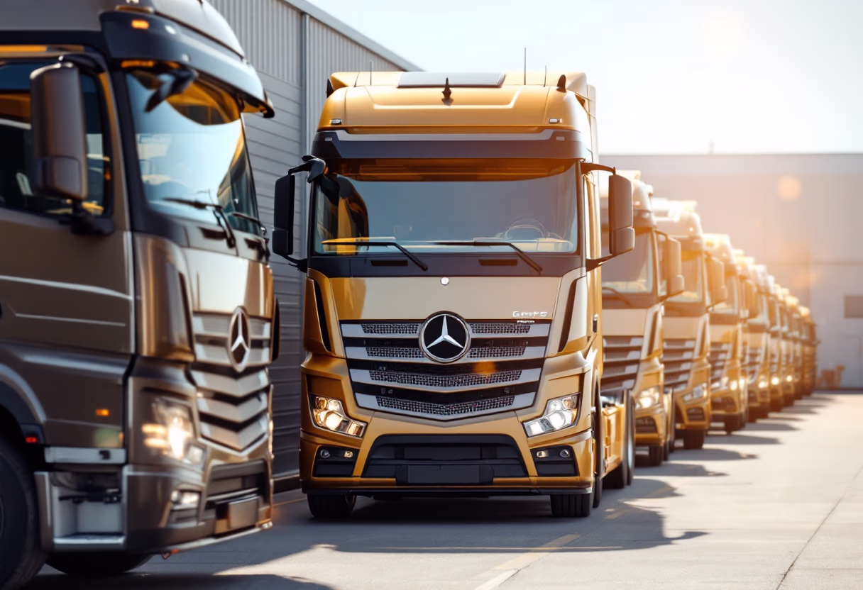 truck fleet equipped with modern gps devices