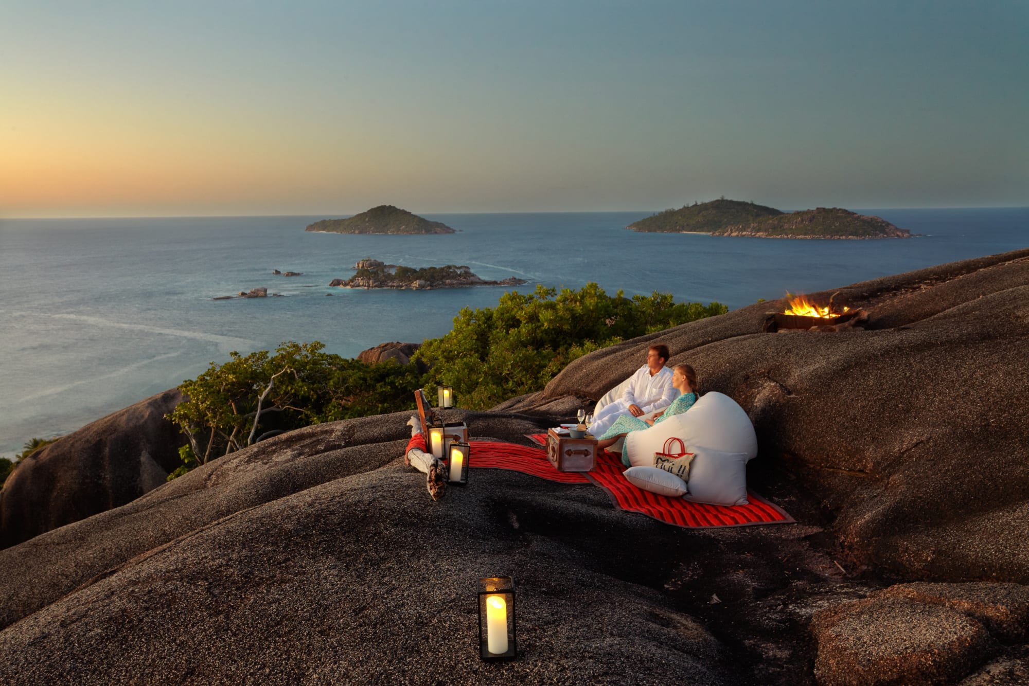 Six Senses Zil Pasyon in Outer Islands: Seychellen Six Senses Zil Pasyon Sonnenuntergang