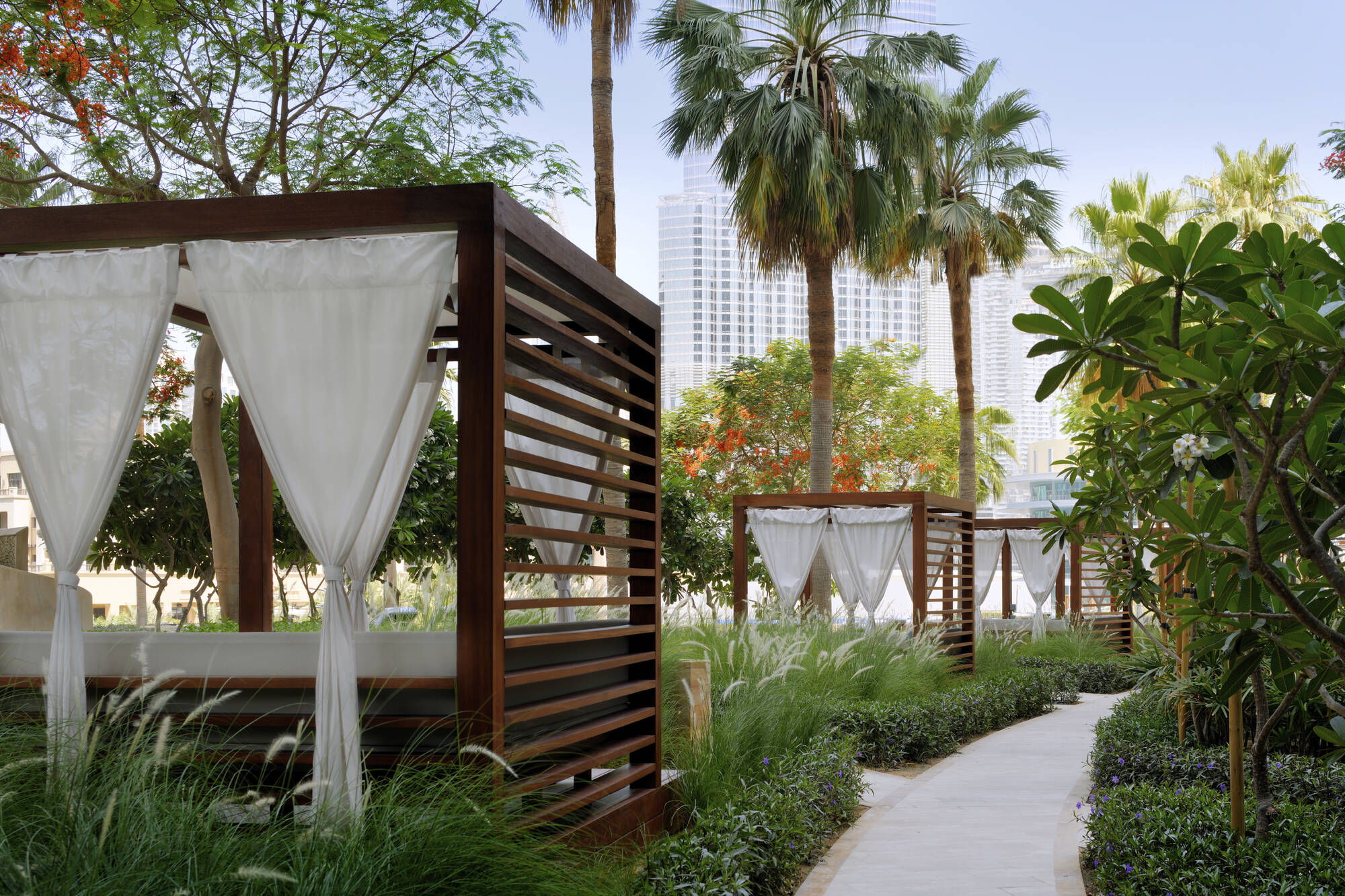 The Address Downtown in Dubai: The Address Downtown - Garden Cabanas