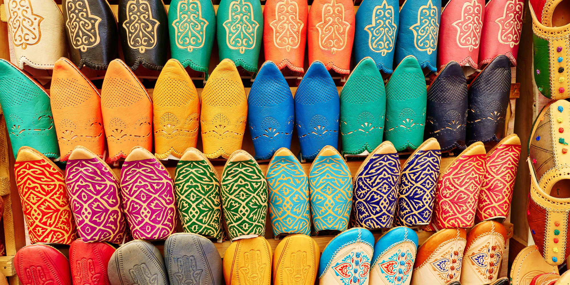 Höhepunkte Marokkos ab Casablanca: Marokko Bunte Lederschuhe