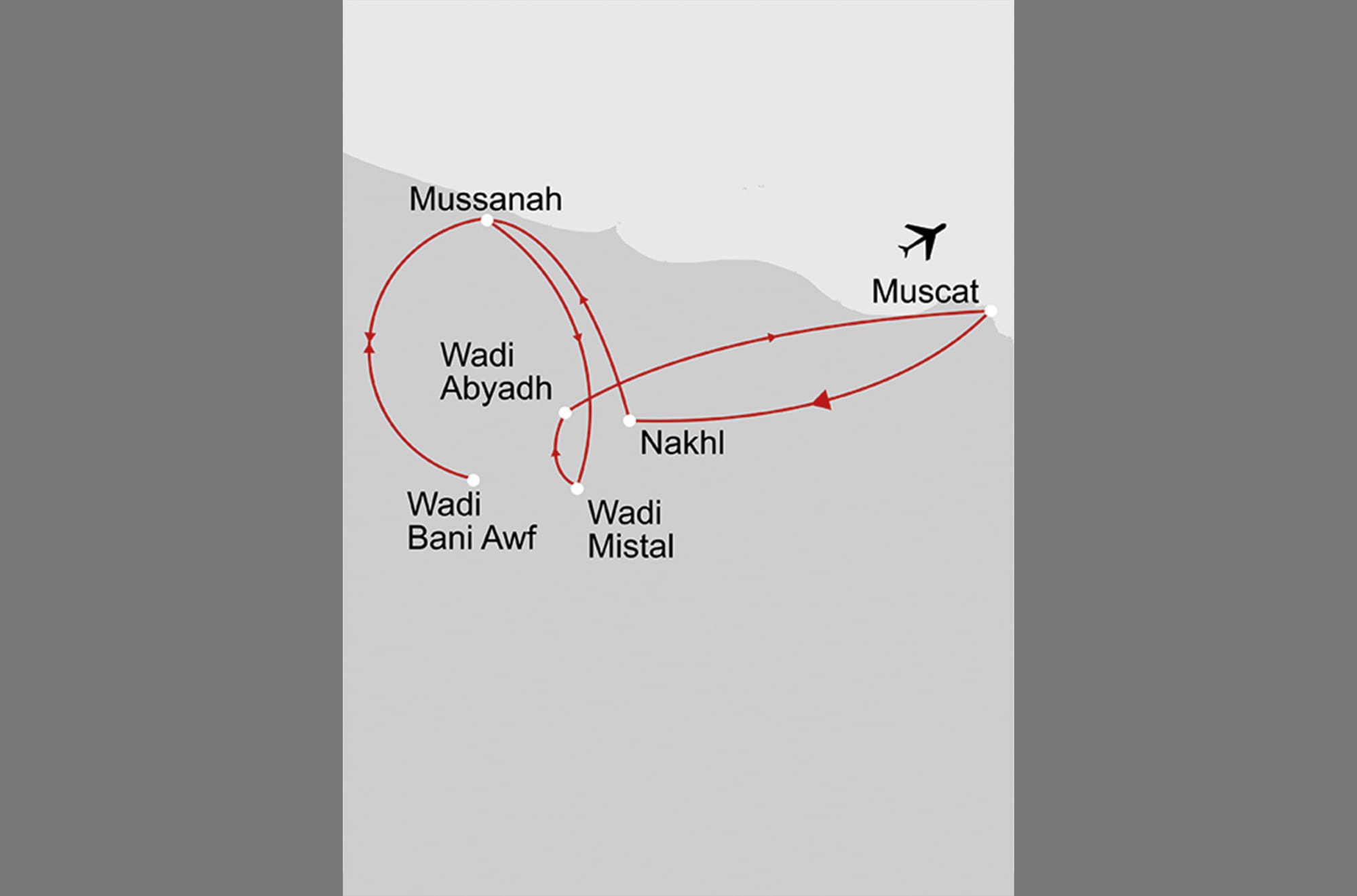 Erlebnis Wadi ab Muscat: _Karte_oman-abenteuer-al-batinah_copyright: Stepmap, 123map-2013 Daten: OpenStreetMap, Lizenz ODbL 1.0