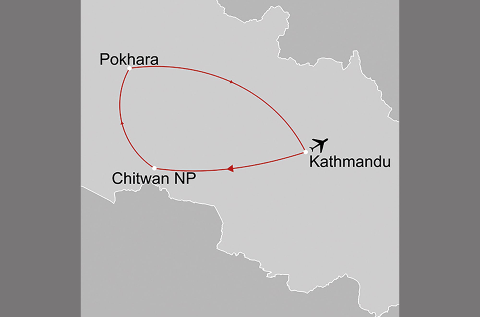 Klassisches Nepal ab Kathmandu: _Karte_nepal-klassisches-nepal_copyright: Stepmap, 123map-2013 Daten: OpenStreetMap, Lizenz ODbL 1.0