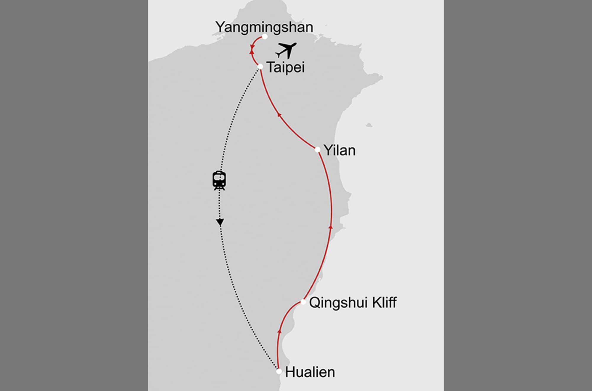 Soft Adventure Taiwan ab Taipei: _Karte-taiwan-softadventure-taiwan_copyright: Stepmap, 123map-2013 Daten: OpenStreetMap, Lizenz ODbL 1.0