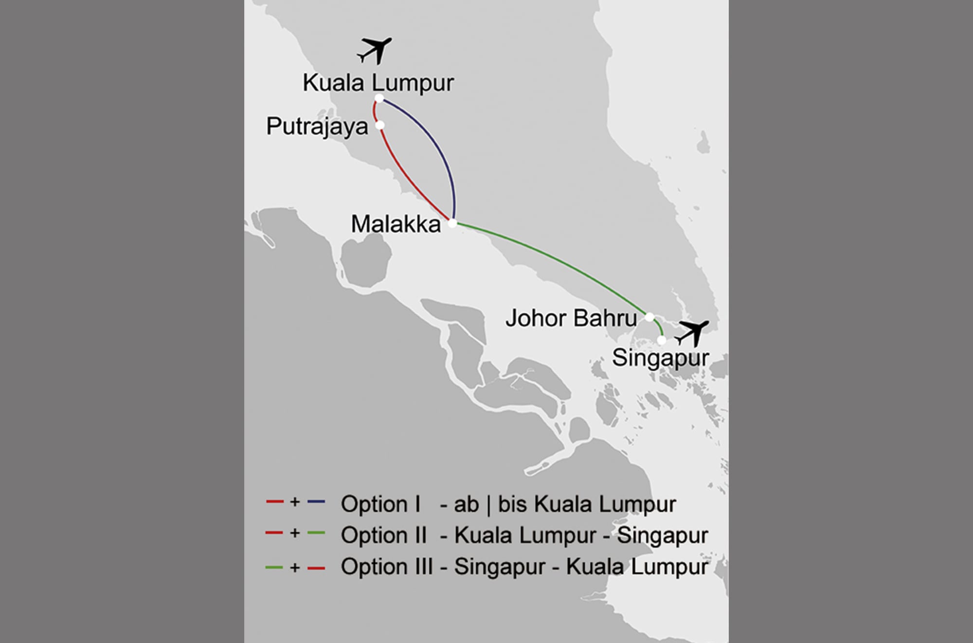 Historisches Malakka ab SIN | bis KUL ab Singapur: _Karte_malaysia-historisches-malakka_copyright: Stepmap, 123map-2013 Daten: OpenStreetMap, Lizenz ODbL 1.0