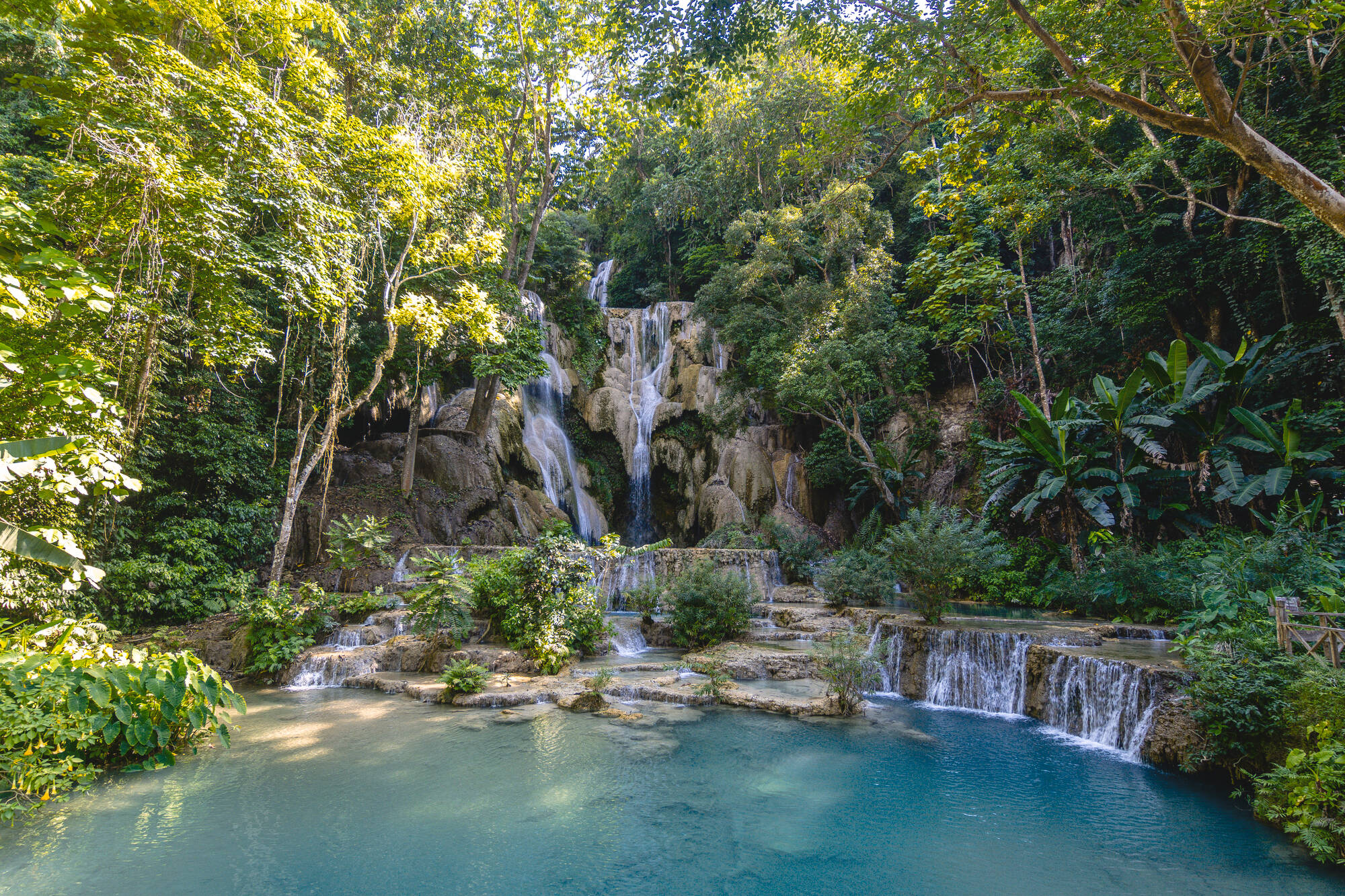 Klassisches Indochina: Kambodscha & Laos ab Phnom Penh: Laos Kuang Si Wasserfälle