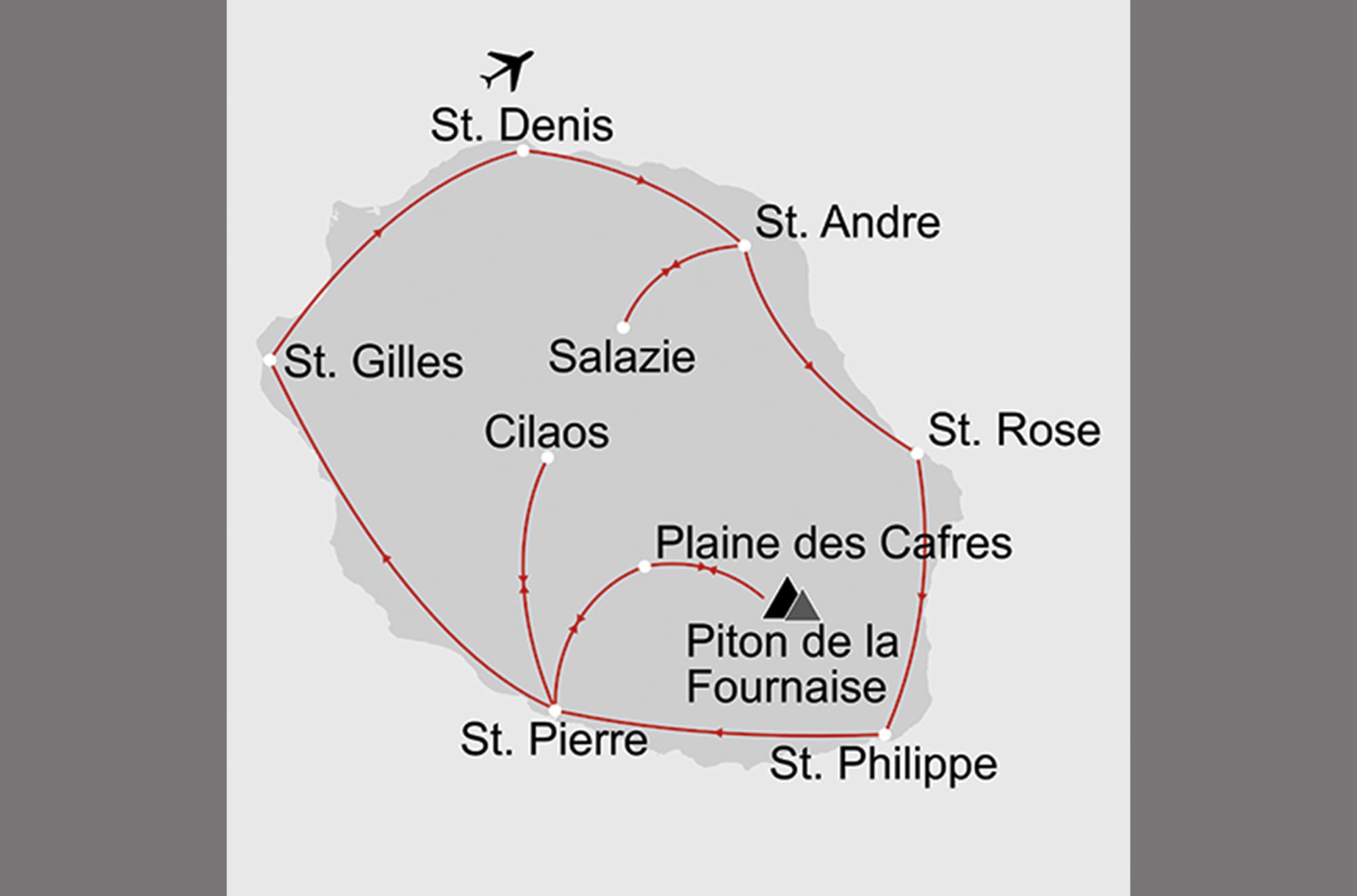 La Réunion entspannt entdecken ab Küstenregion: _Karte_reunion-entspannt-entdecken_copyright: Stepmap, 123map-2013 Daten: OpenStreetMap, Lizenz ODbL 1.0