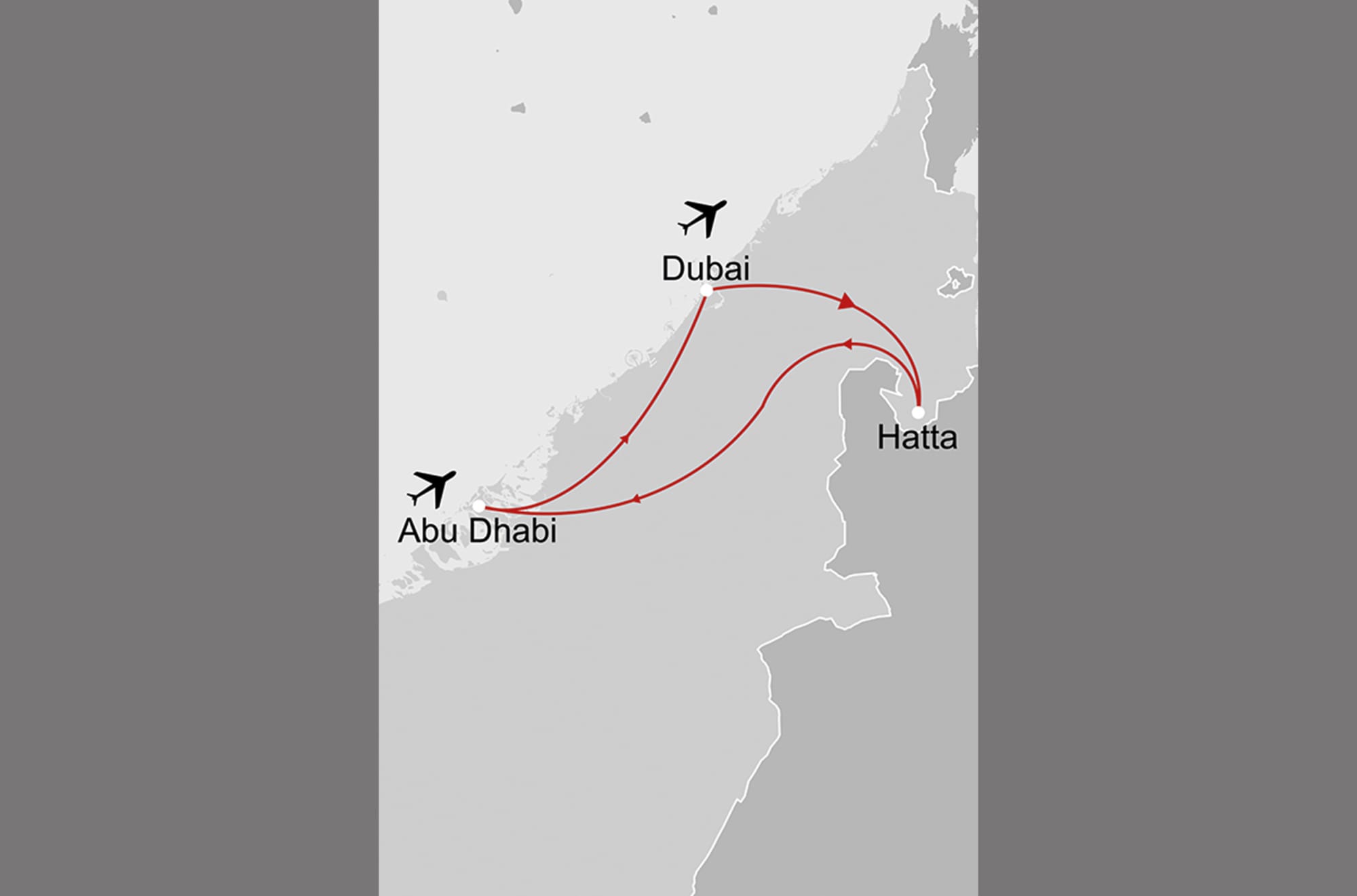 Emirate erleben ab Dubai: _Karte_vae-emirate-erleben_copyright: Stepmap, 123map-2013 Daten: OpenStreetMap, Lizenz ODbL 1.0