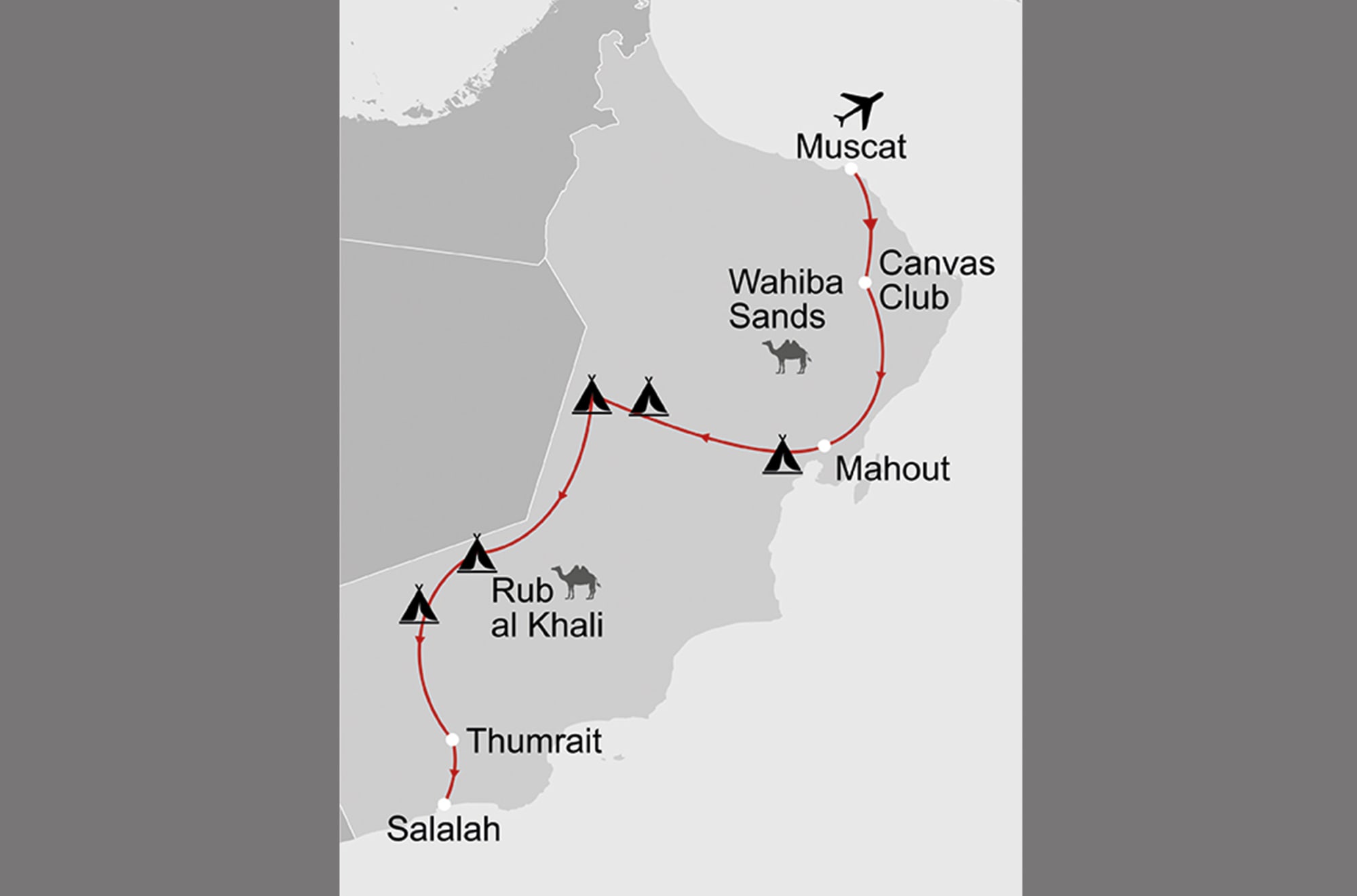 Expedition Wüste: Nord - Süd ab Muscat: _Karte-oman-expedition-wueste_copyright: Stepmap, 123map-2013 Daten: OpenStreetMap, Lizenz ODbL 1.0