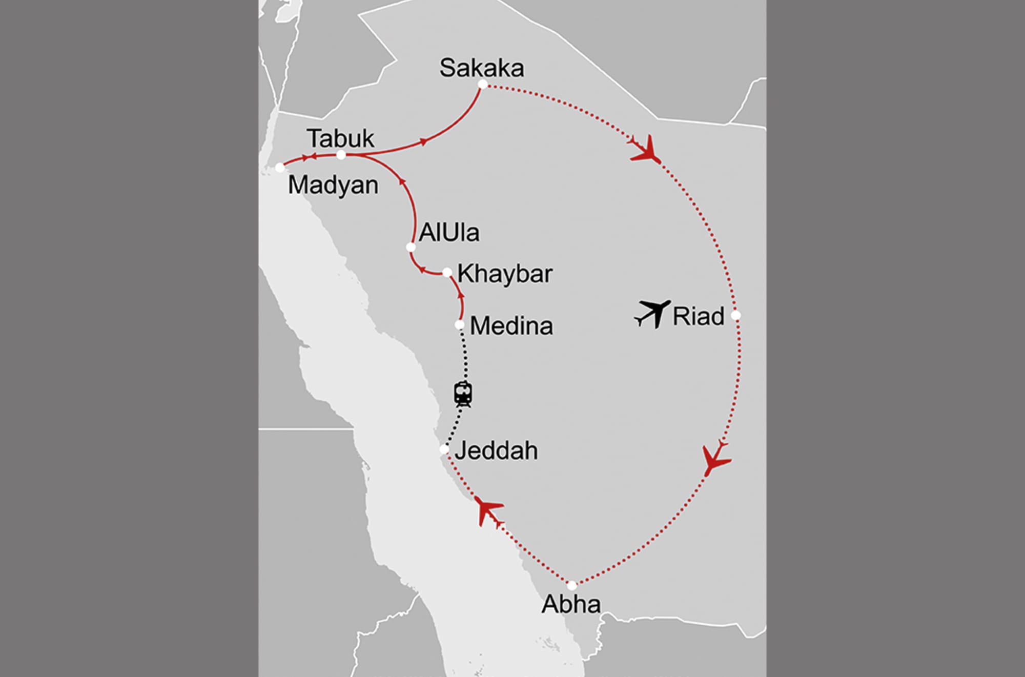 Saudi-Arabien: Sagenhaftes Königreich ab Riad: _karte_saudi-arabien-sagenhaftes-koenigsreich_copyright: Stepmap, 123map-2013 Daten: OpenStreetMap, Lizenz ODbL 1.0