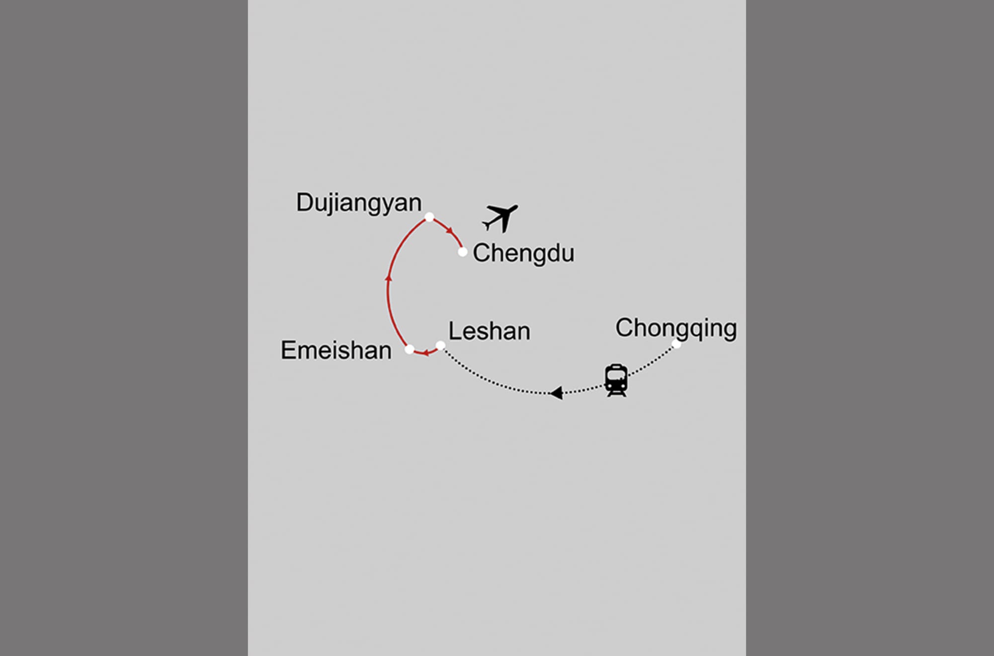 Von Chongqing nach Chengdu: _Karte-china-chongqing-und-chengdu_copyright: Stepmap, 123map-2013 Daten: OpenStreetMap, Lizenz ODbL 1.0