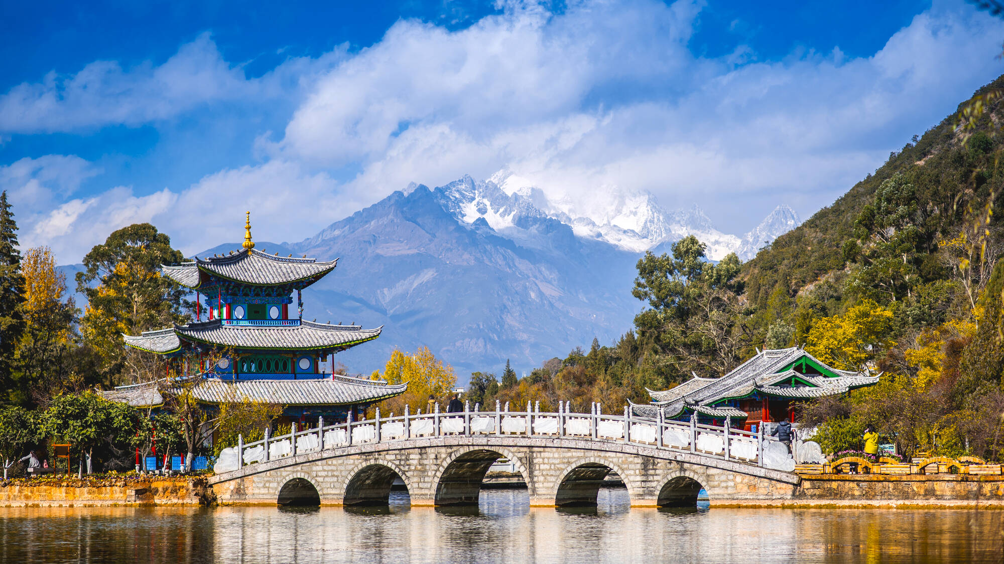 Yunnan Panorama auf der Tea Horse Road ab Lijiang: China Lijiang