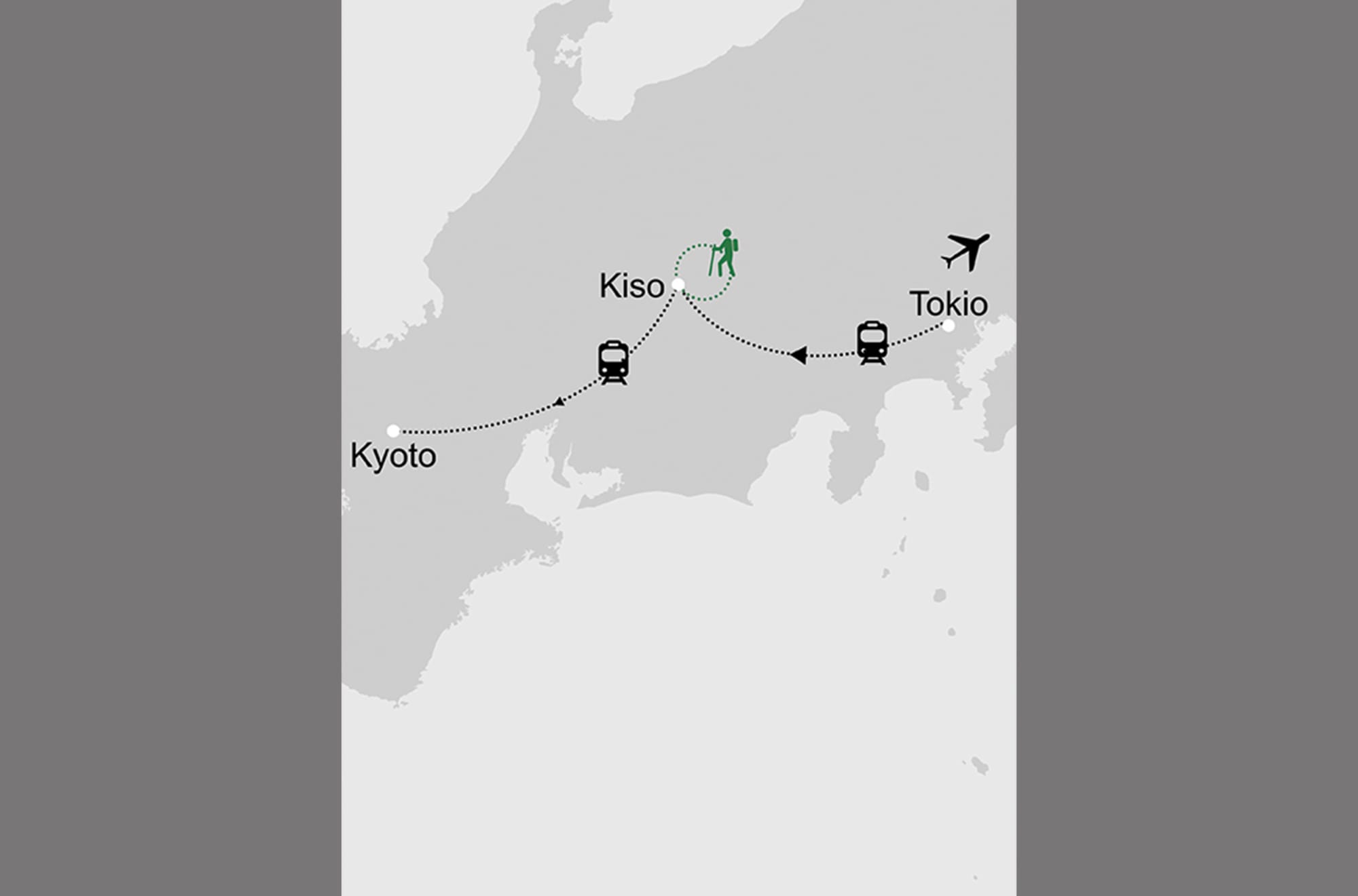 Unterwegs entlang des Nakasendo Trails ab Tokio: _Karte-Japan-Hiking-Nakasendo-Trail_copyright: Stepmap, 123map-2013 Daten: OpenStreetMap, Lizenz ODbL 1.0