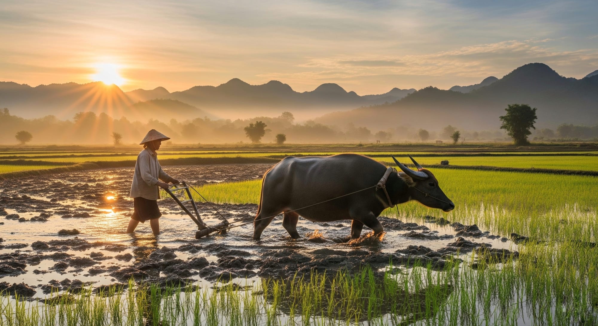 Ein Tag auf dem Reisfeld, EN, Halbtägig, Gruppe in Luang Prabang: Laos Reisfeld