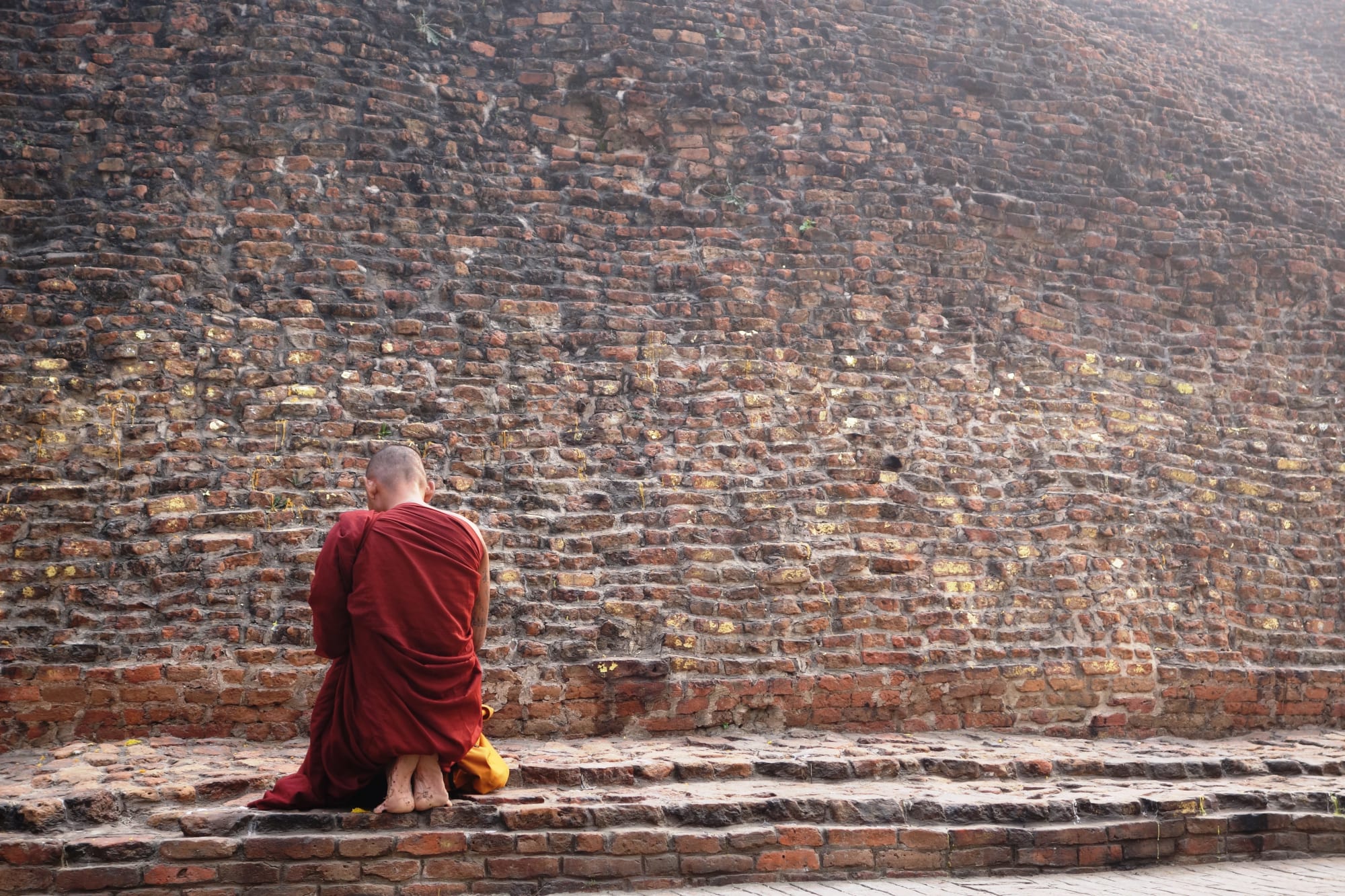 Mit dem Zug auf Buddhas Spuren ab Delhi: Indien Kushinagar Mönch