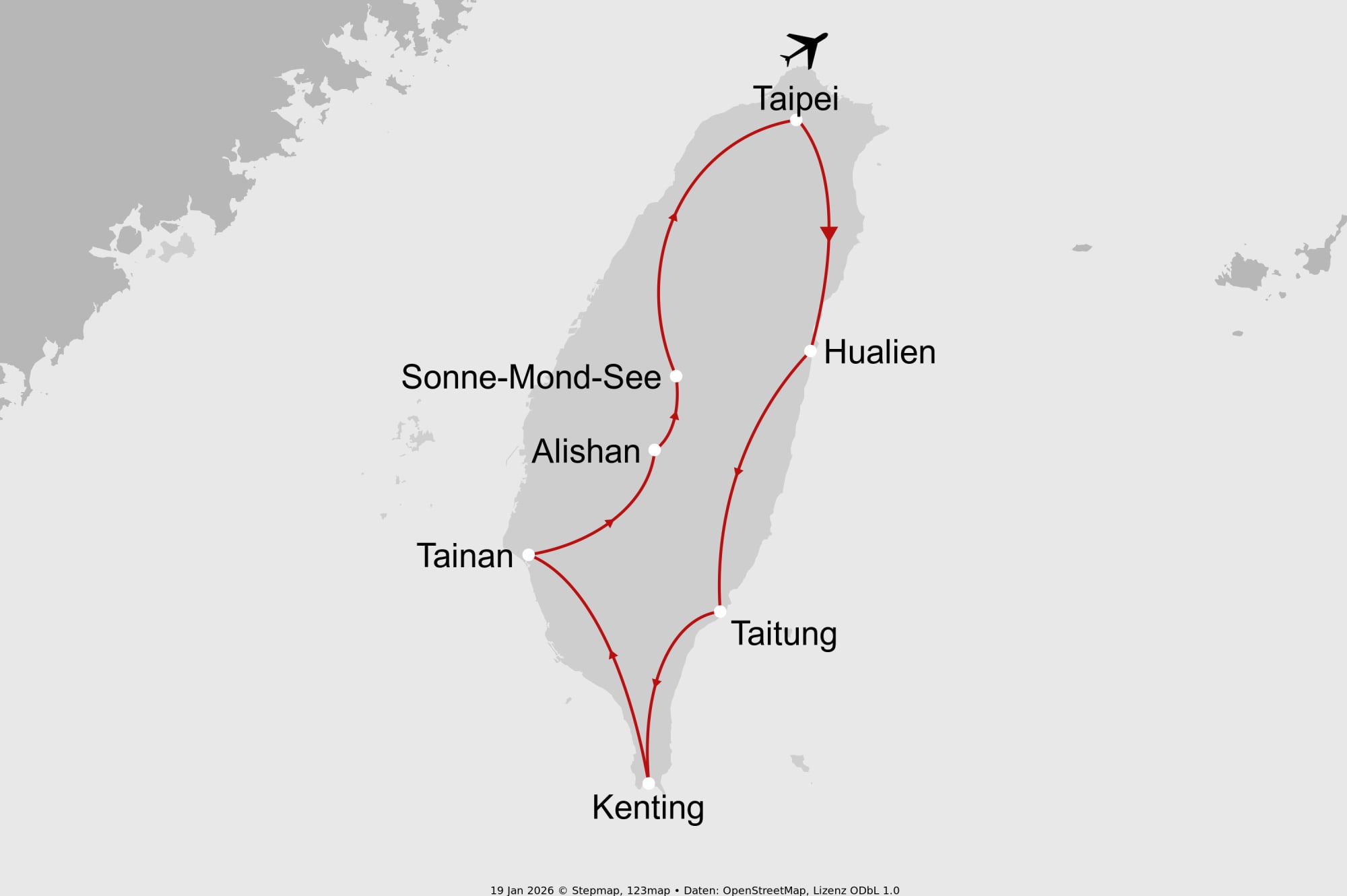 Karte von Rundreise