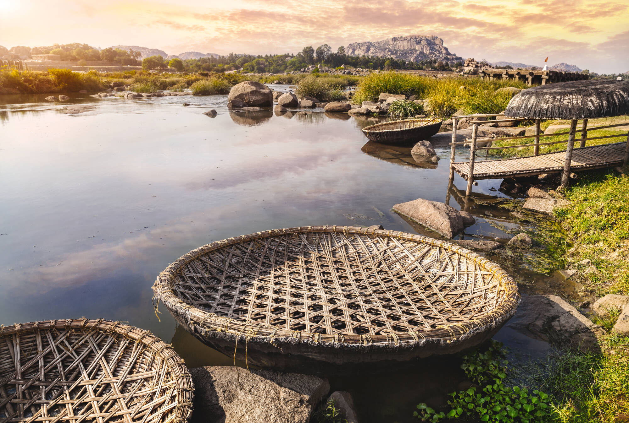 Schätze des Südens ab Telangana | Hyderabad: Indien Hampi Fluss Tungabhadra 