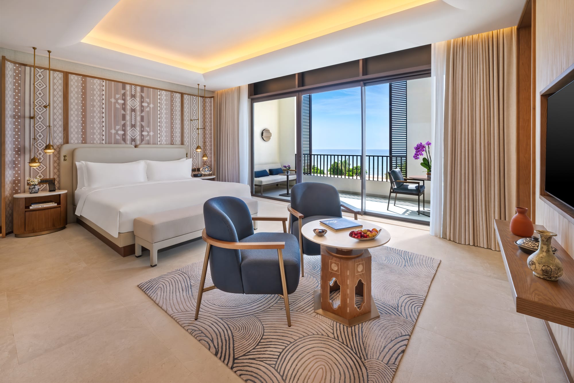 Mandarin Oriental Muscat: Deluxe Zimmer Seeblick