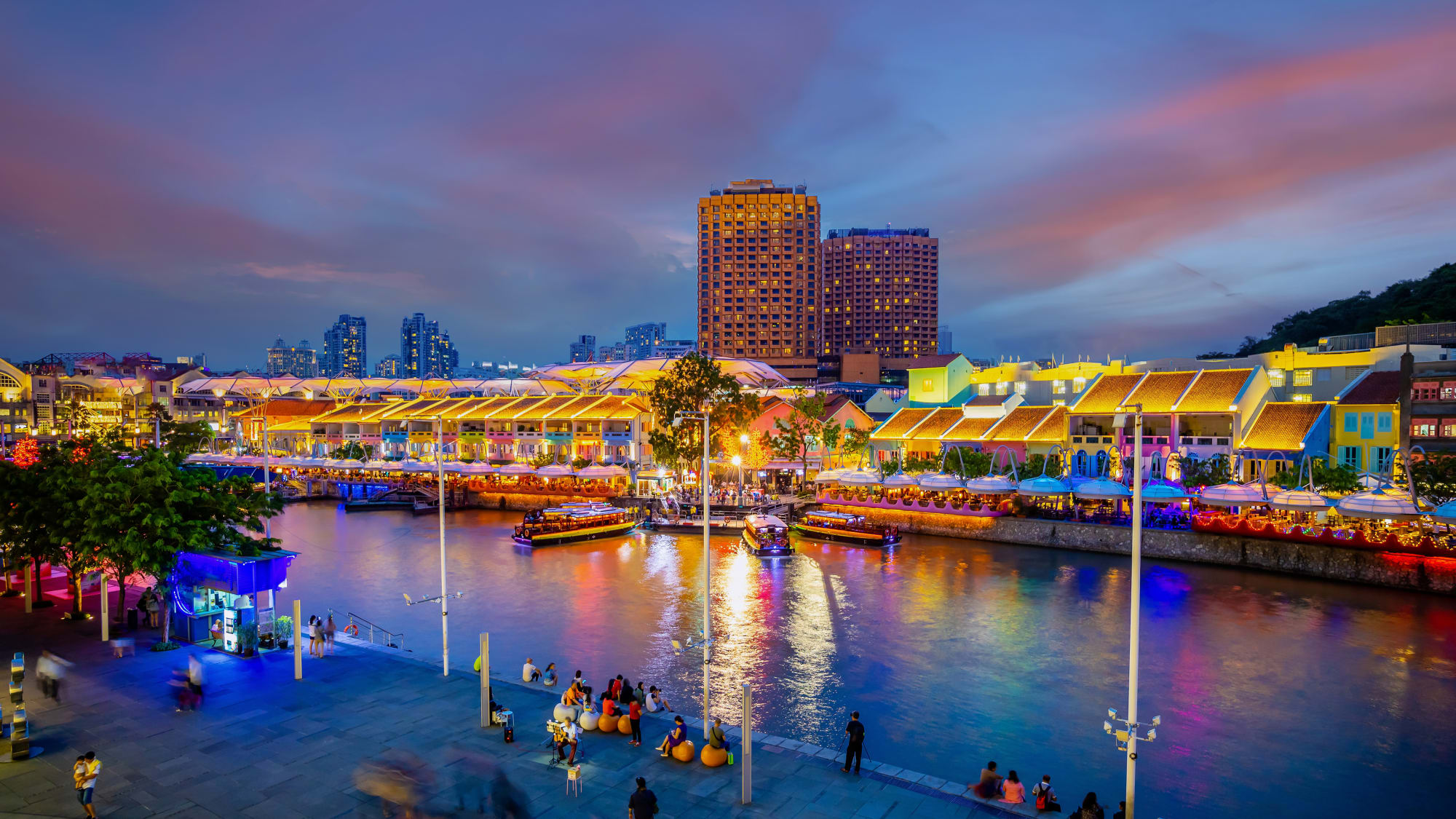 Singapur am Abend, DE, Halbtägig: Singapur Clarke Quay