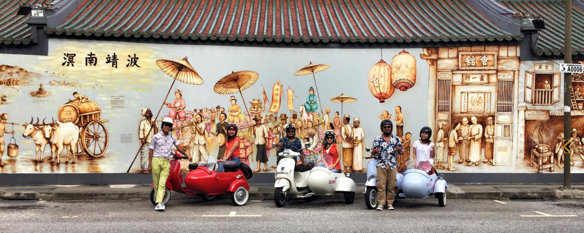 Singapur Vespa bei Nacht, EN, Gruppe: Singapur Vespa Ausflug