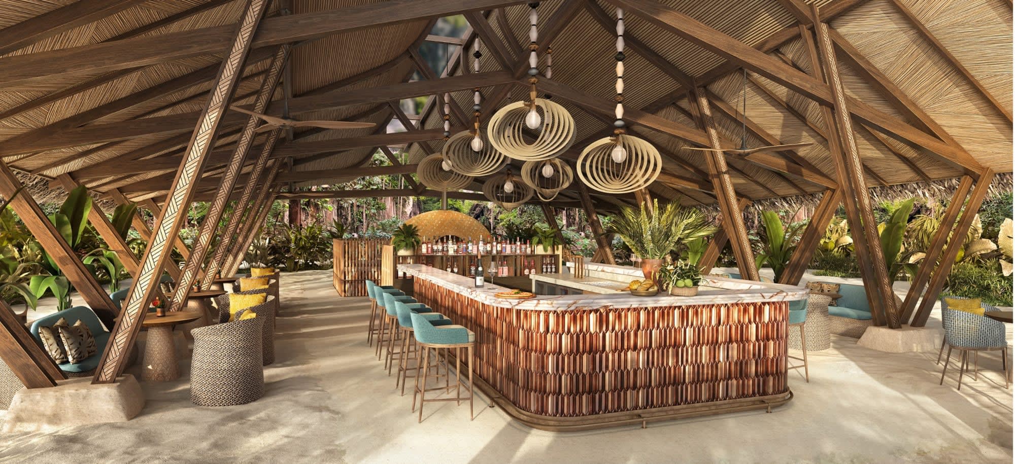 El Nido Resorts Lagen Island in Palawan: El Nido Resorts Lagen Island Sunset Bar RENDERING