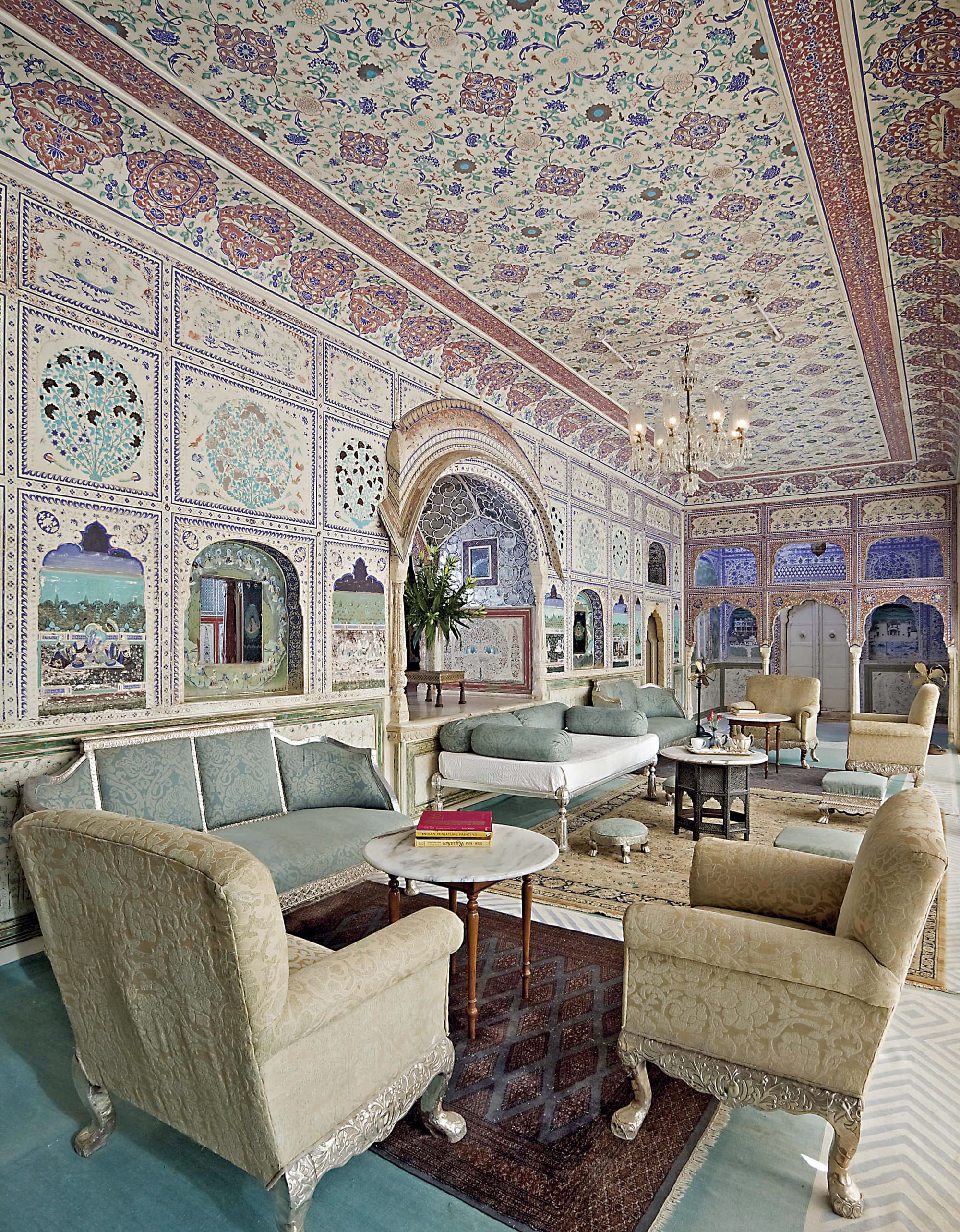 Samode Palace in Jaipur & Umgebung:  Indien Samode Palace Lobby