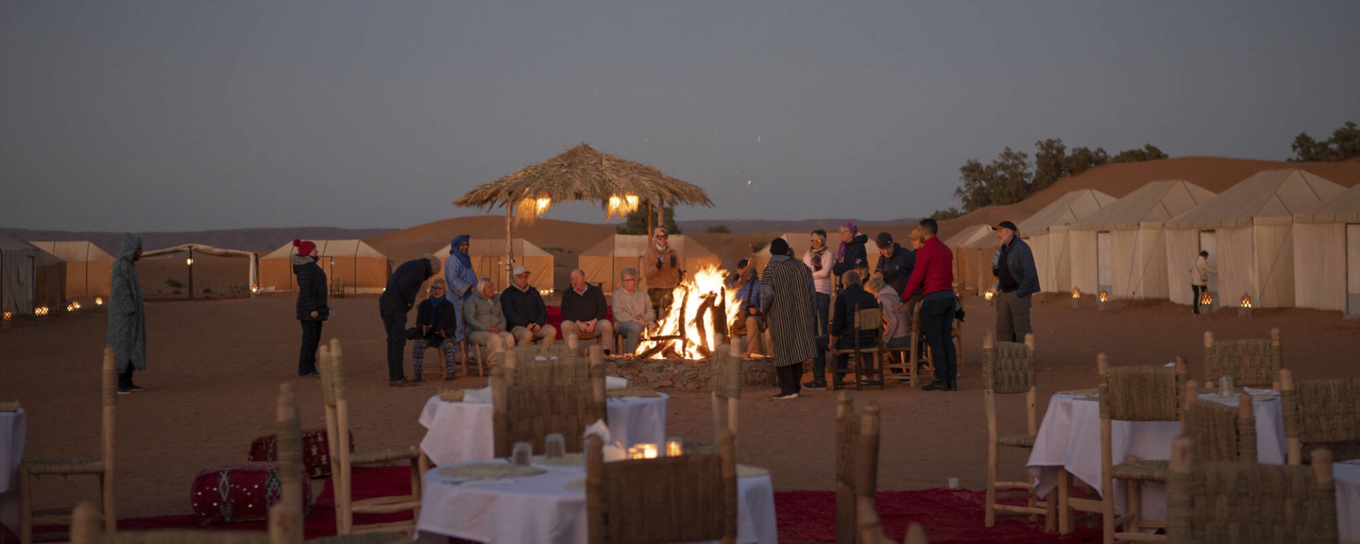 Touaregs Sahara Erg Lihoudi Standard Camp in Sahara Wüste | Drâa-Tal: Marokko Sahara Erg Lihoudi Camp - Lagerfeuer