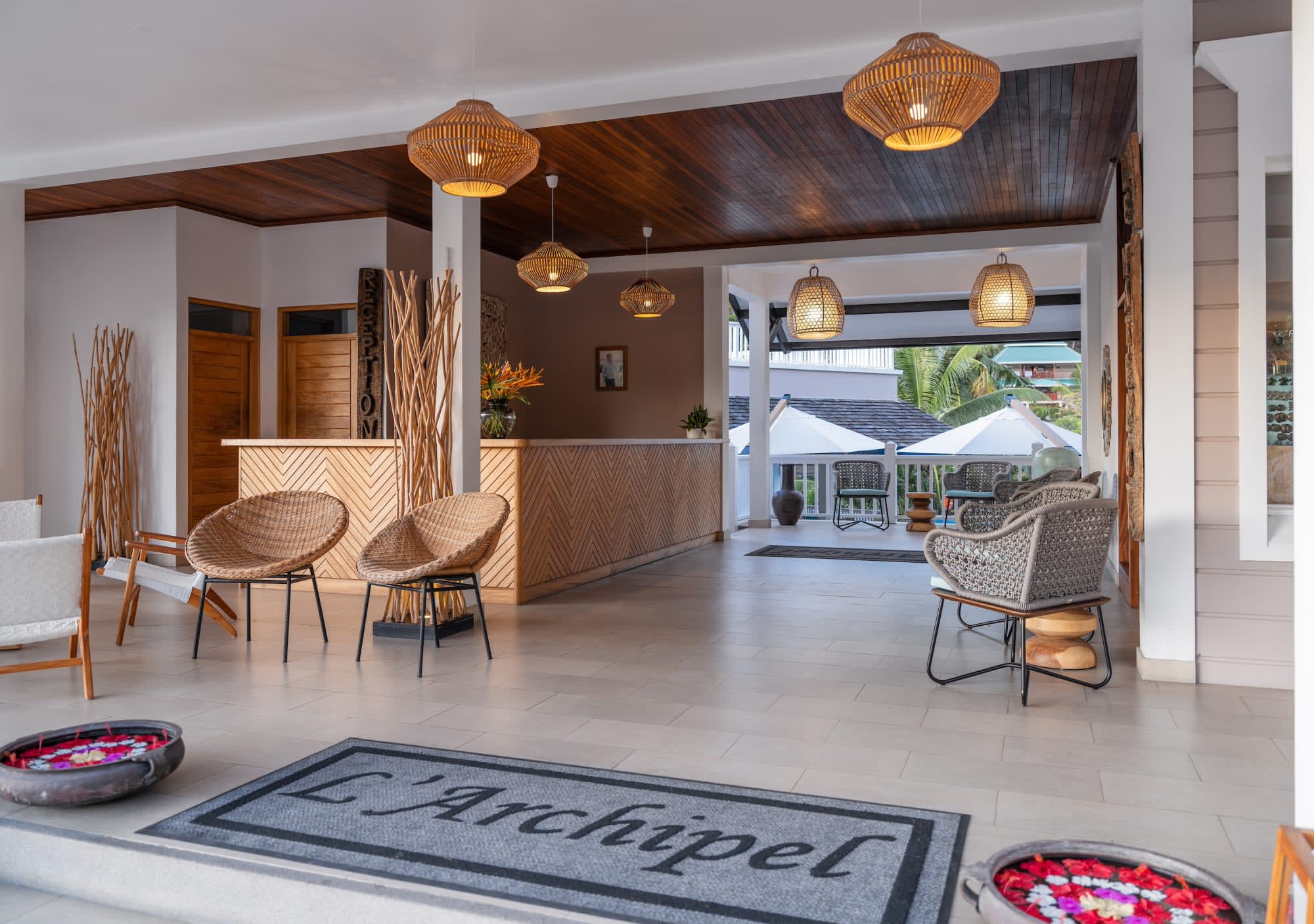 Hotel L`Archipel in Praslin: Seychellen Hotel L`Archipel Reception