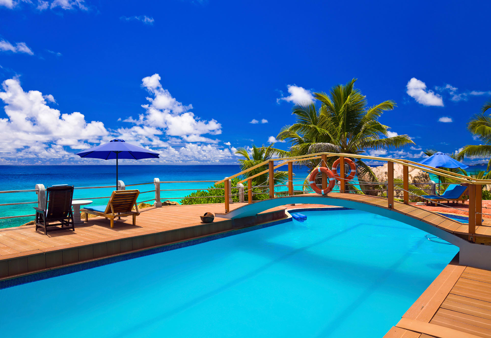 Patatran Village in La Digue: Seychellen Patatran Village Hotel Pool