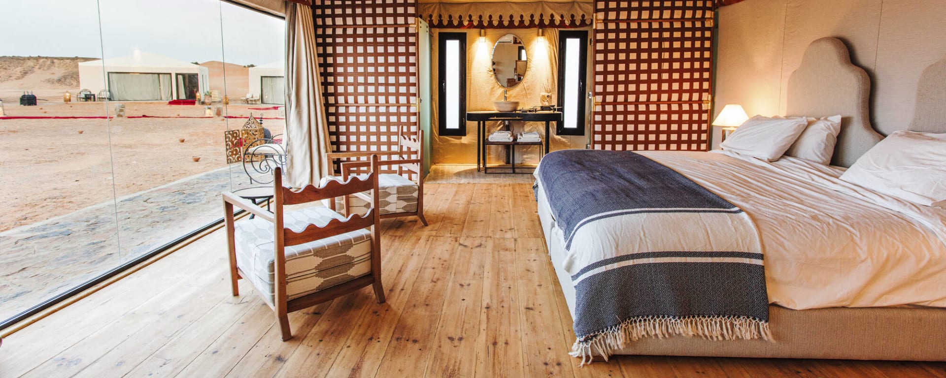 Sahara Erg Chebbi | Merzouga Luxury Camp in Sahara Wüste | Drâa-Tal: Sahara Erg Chebbi Luxury Camp Wohnbeispiel