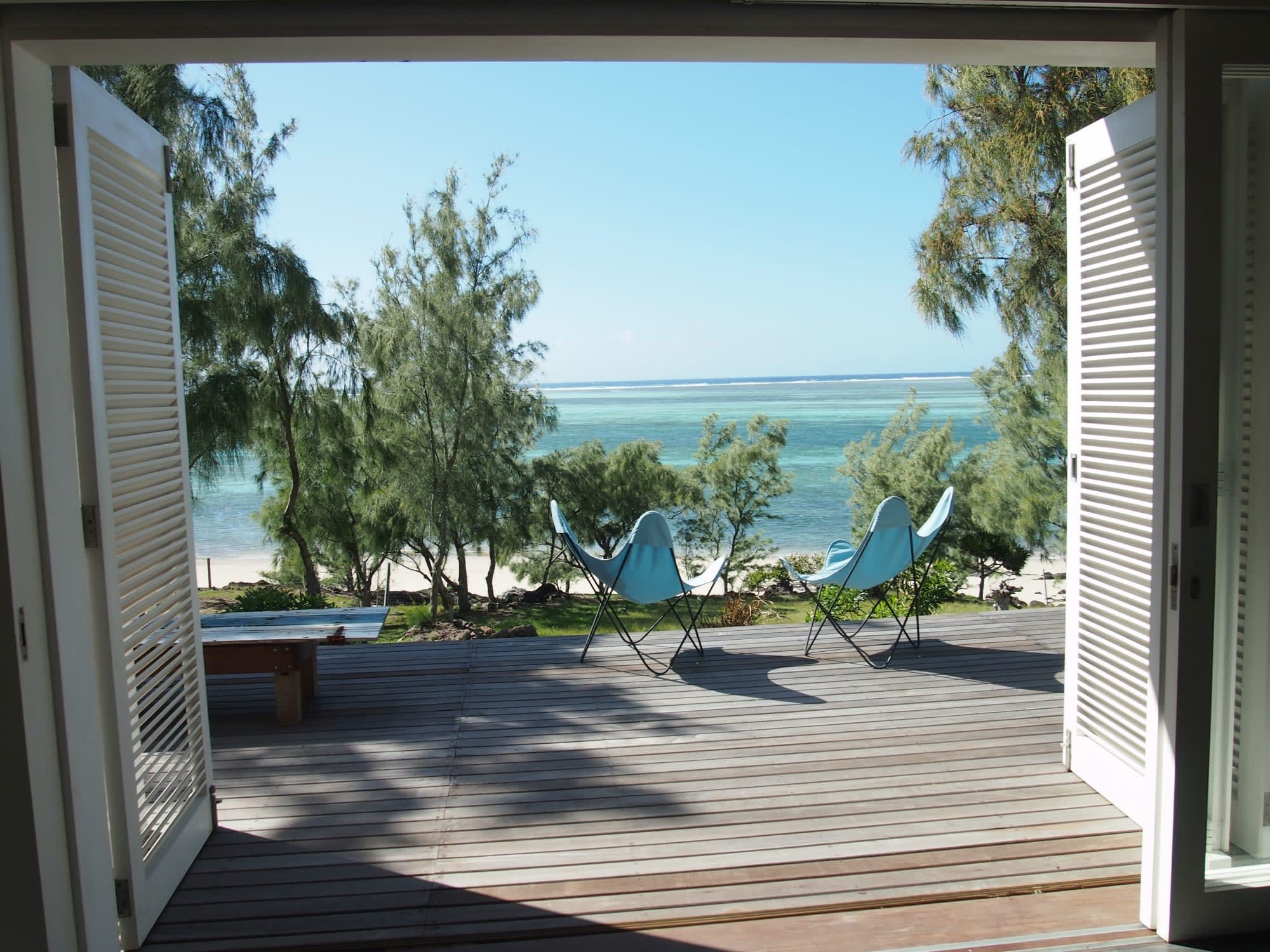 Bakwa Lodge in Rodrigues:  Mauritius Bakwa Lodge Terrasse