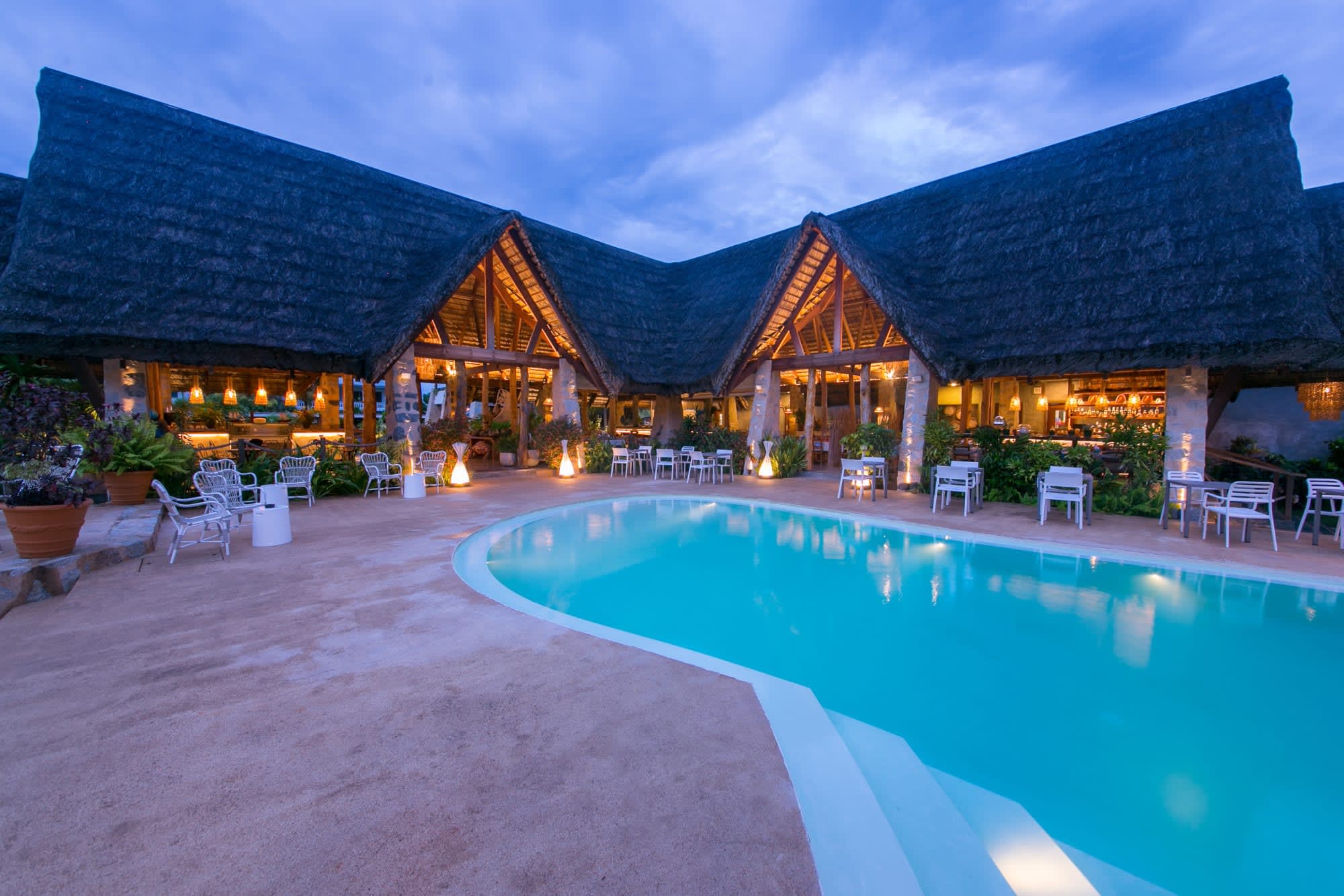Les Lauriers Eco Hotel in Praslin: Seychellen Les Lauriers Pool