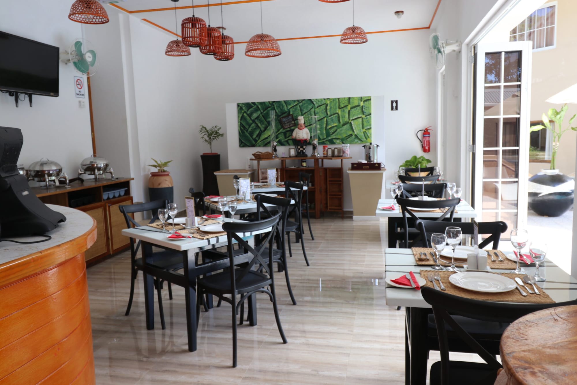 Mountain View Hotel in La Digue: Seychellen Mountain View Hotel Restaurant