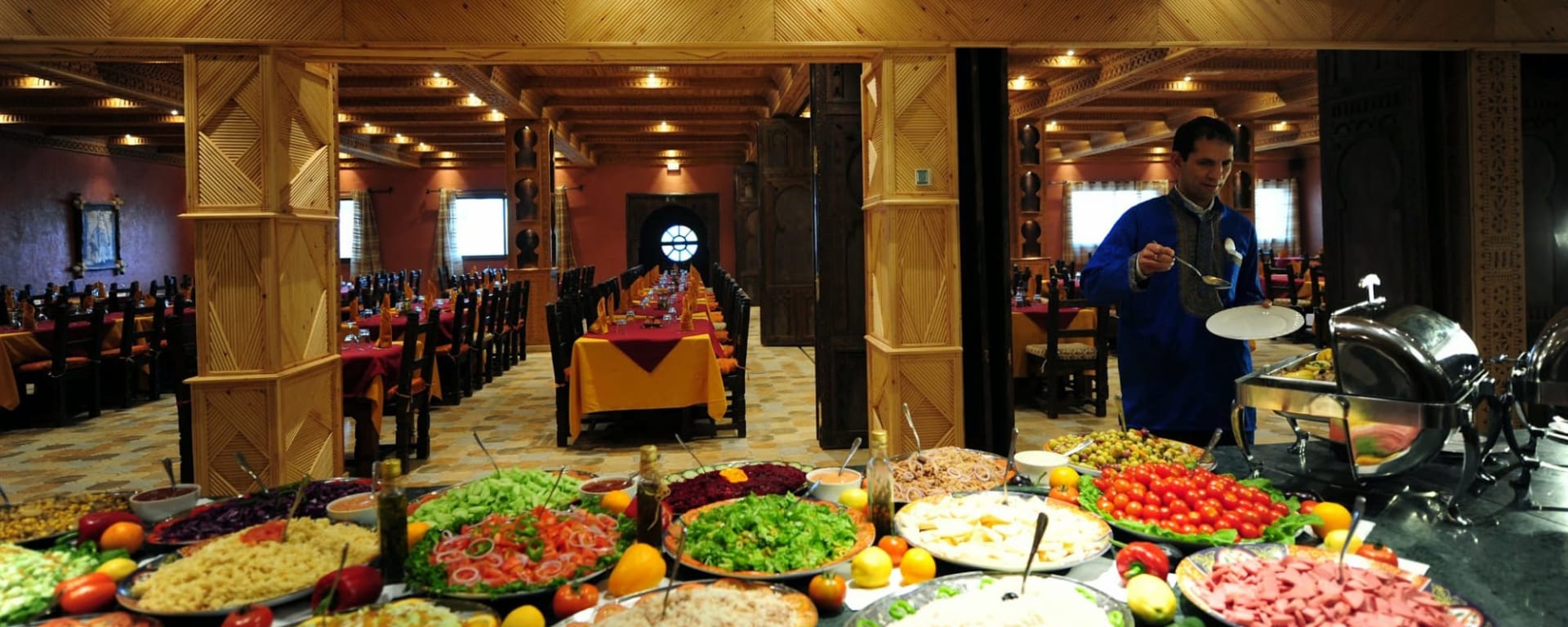 Kasbah Tombouctou Merzouga in Sahara Wüste | Drâa-Tal: Marokko Kasbah Hotel Tombouctou - Restaurant