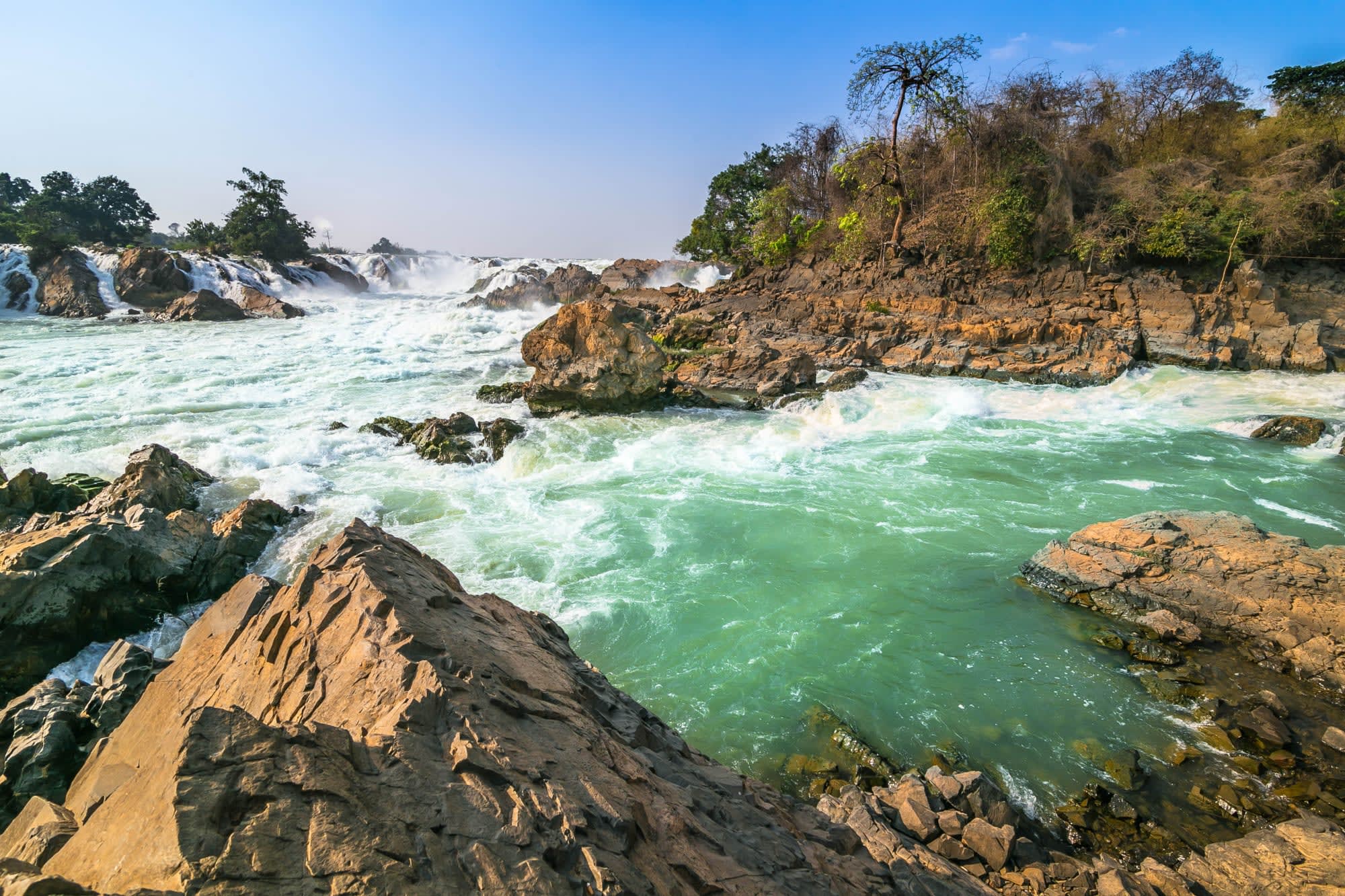 Natur & Kultur Süd-Laos ab Pakse: Laos Südlaos Wasserfall
