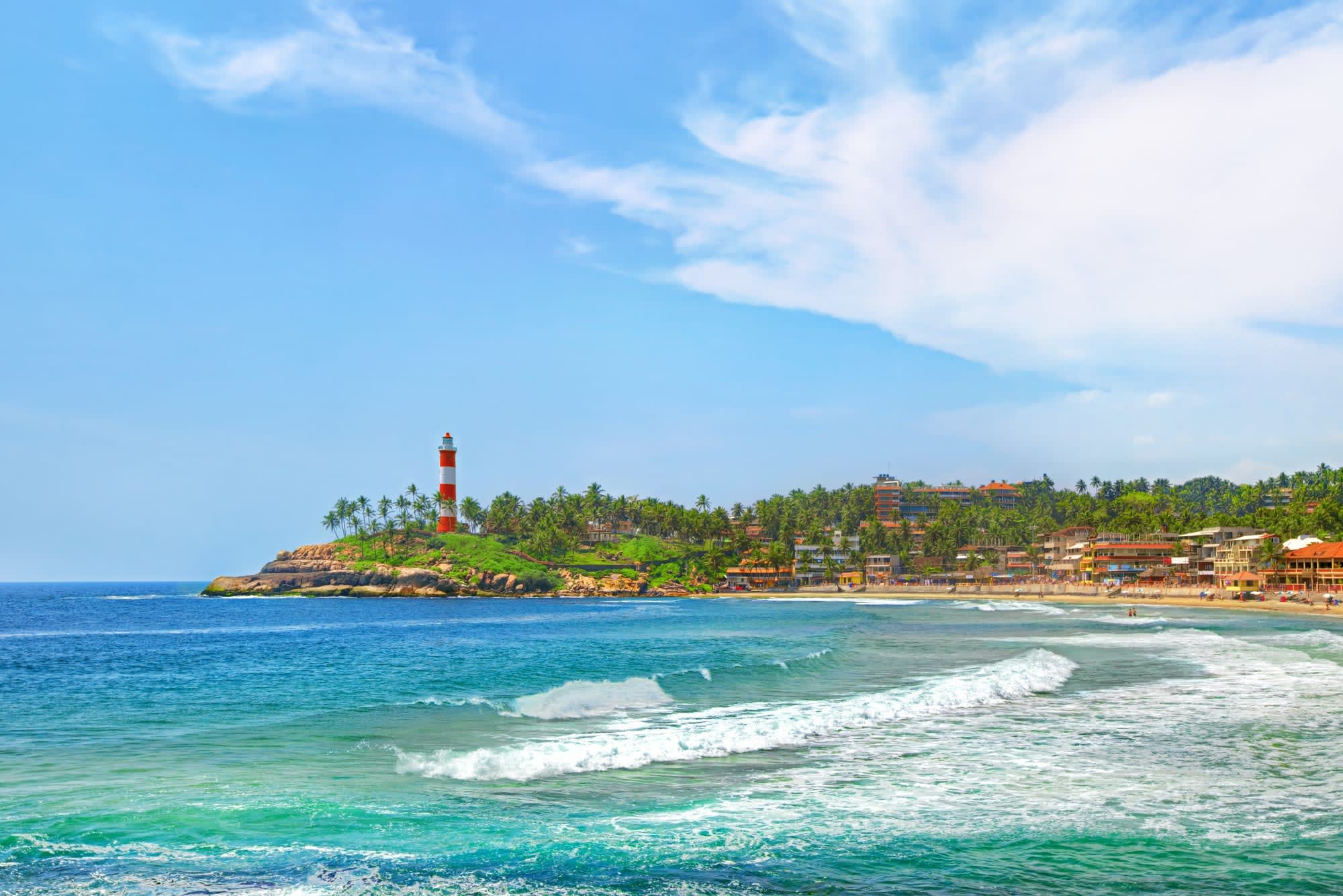 Juwelen Südindiens ab Kerala | Malabarküste | Kochi: Indien Kovalam Leuchtturm